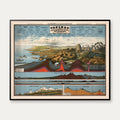 Fysisk-geografiske forhold 1880 - Geografisk planche - 100×80 cm – billede 1