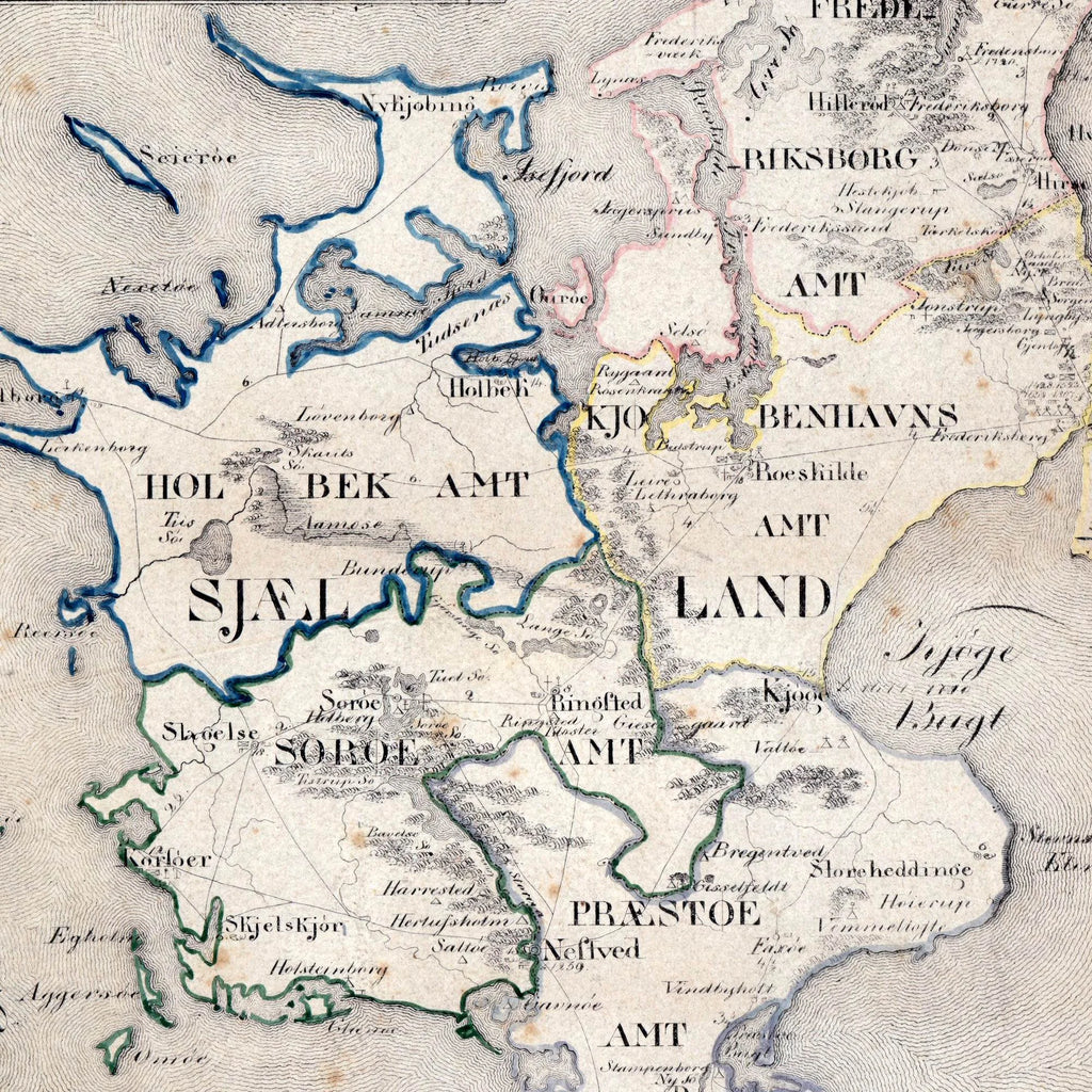 Sjælland og Møn - Geografisk skolekort fra 1820 – billede 4