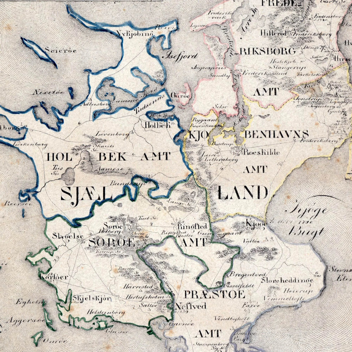 Sjælland og Møn - Geografisk skolekort fra 1820 – billede 4