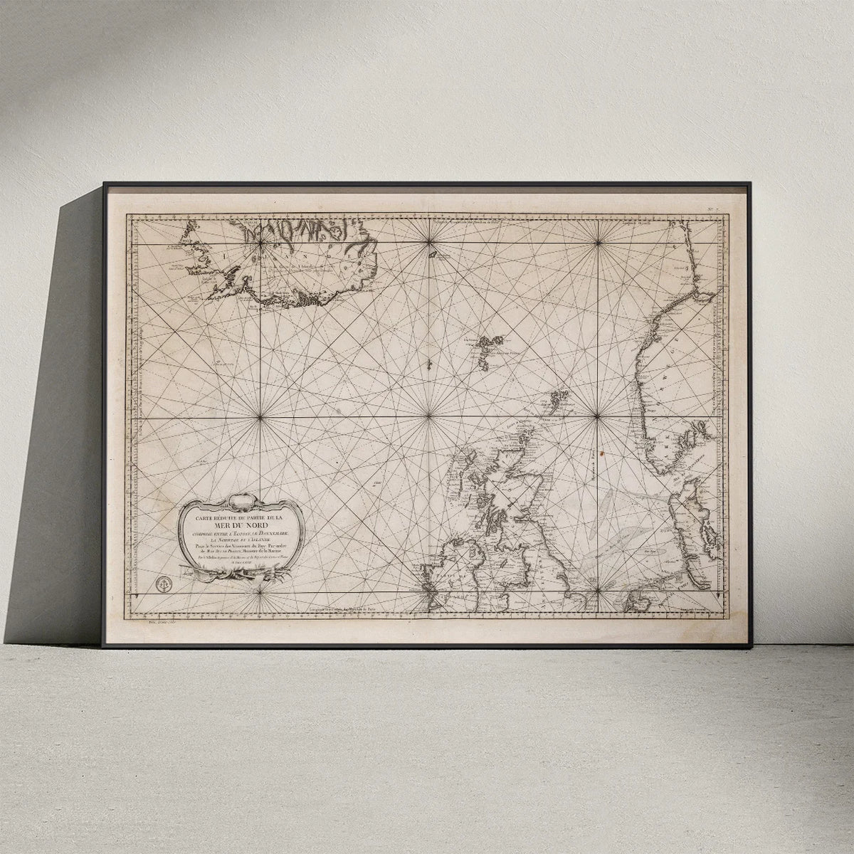 Nordsøen 1768 - Fransk søkort - La Mer du Nord – billede 3