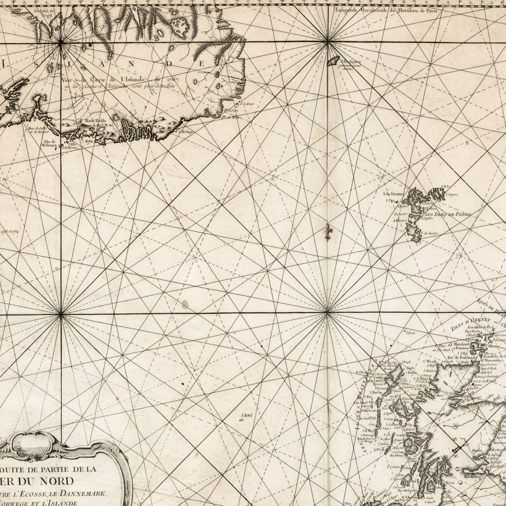 Nordsøen 1768 - Fransk søkort - La Mer du Nord – billede 4