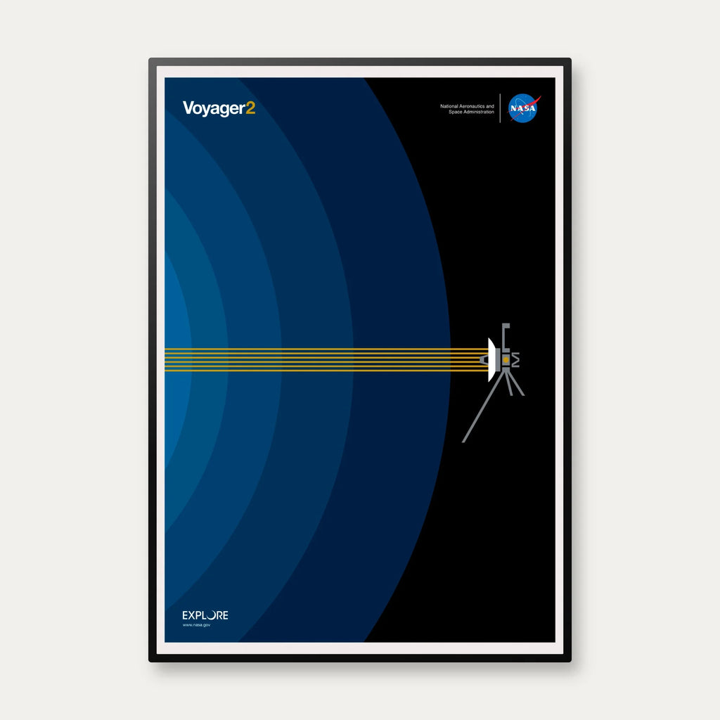 Voyager 2 - Interstellar Space Blue - NASA plakat – billede 1