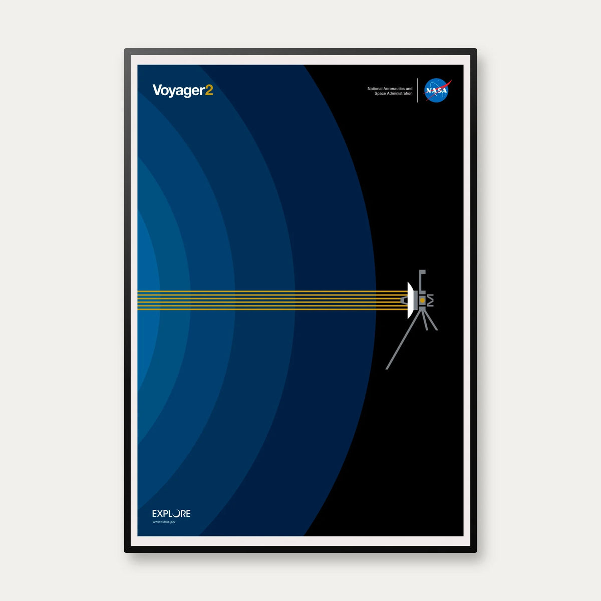 Voyager 2 - Interstellar Space Blue - NASA plakat – billede 1