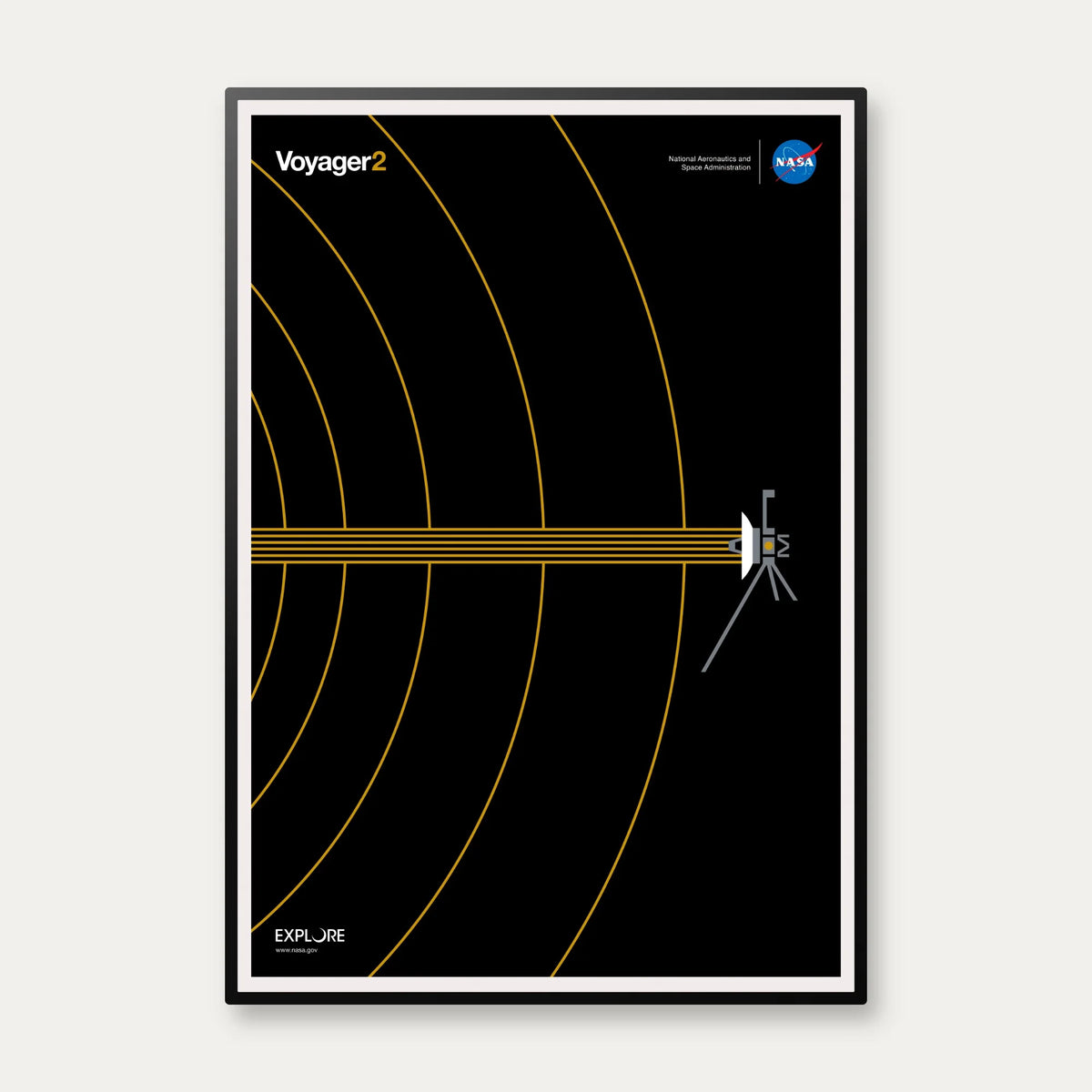 Voyager 2 - Interstellar Space Gold - NASA plakat – billede 1