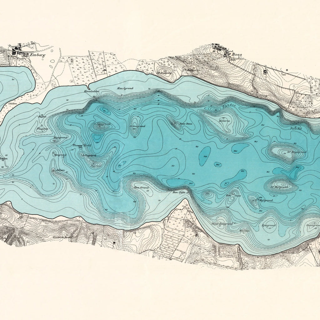 Mossø - Indsøkort fra 1929 - Aarhus Amt - 110×45 cm – billede 4