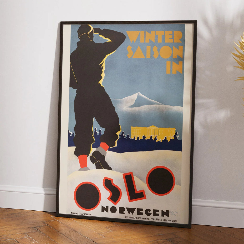 Vintersæson i Oslo - Norsk rejseplakat fra 1935 – billede 2