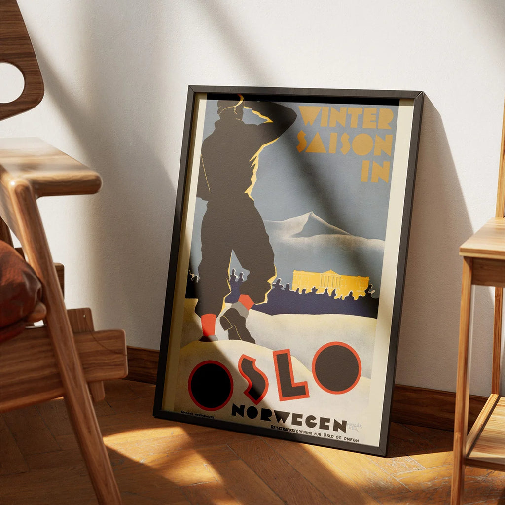 Vintersæson i Oslo - Norsk rejseplakat fra 1935 – billede 3