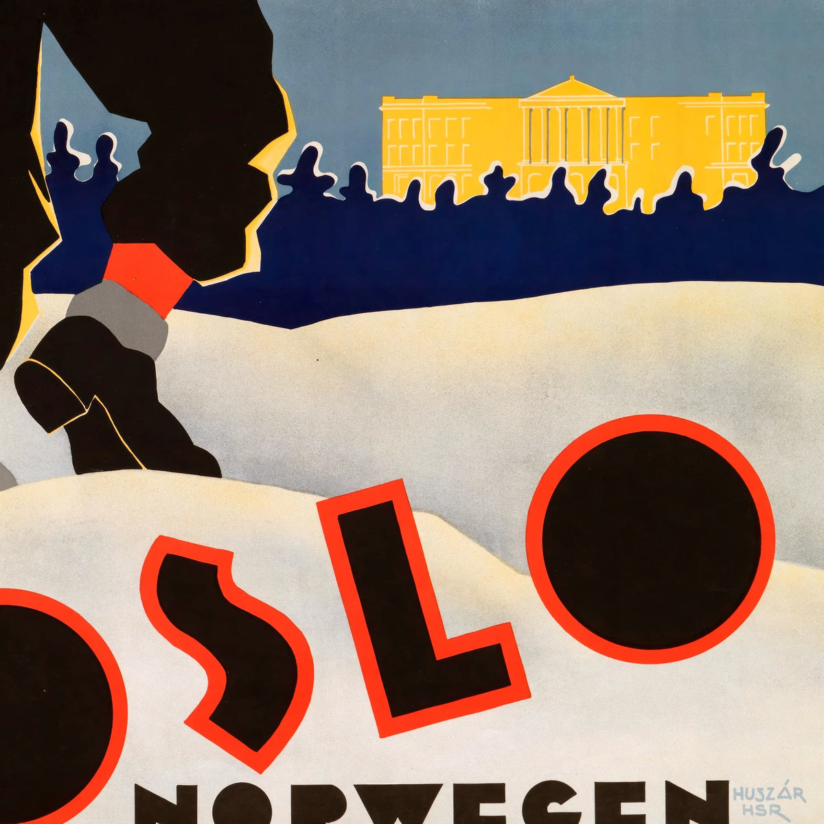 Vintersæson i Oslo - Norsk rejseplakat fra 1935 – billede 4