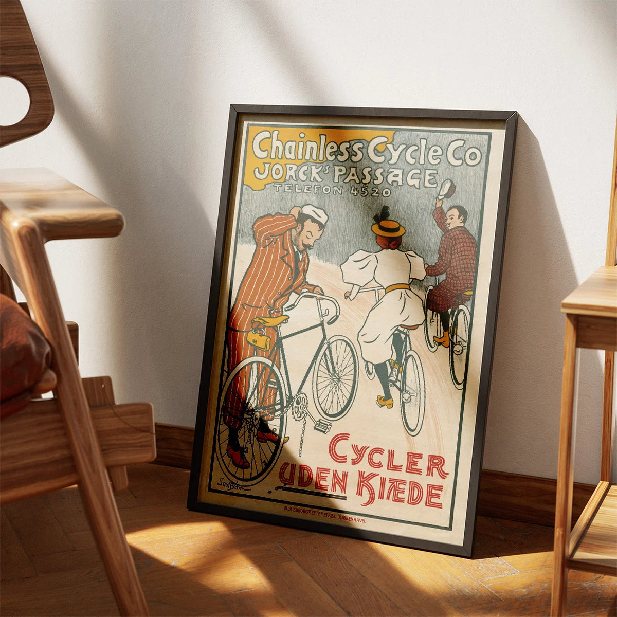 Chainless Cycle Co. - Cykelreklame af Paul Fischer fra 1895 – billede 3