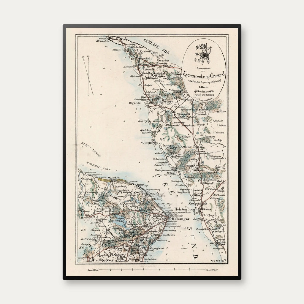 Øresund 1858 - Søkort af L. Both – billede 1