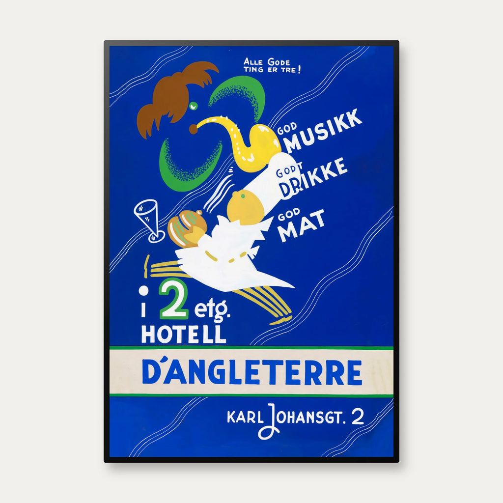 Hotel d'Angleterre - Vintage reklameplakat fra 1920'erne – billede 1