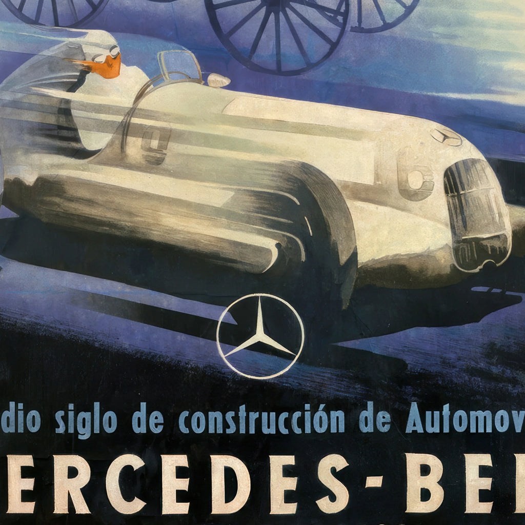 Mercedes-Benz - Vintage bilplakat fra 1935 – billede 4