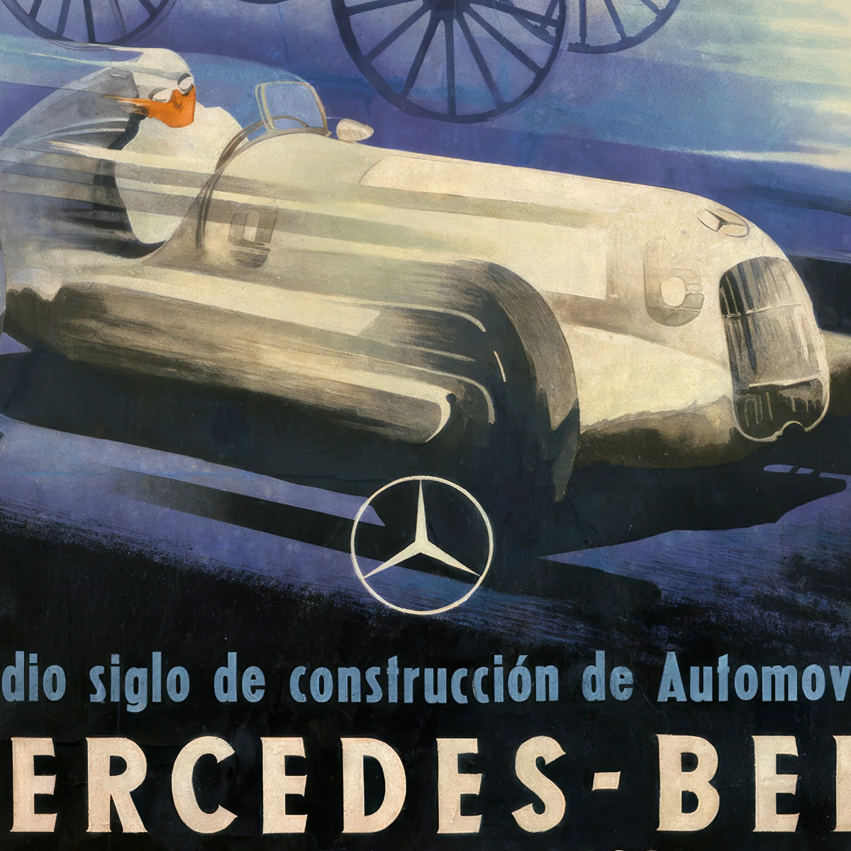 Mercedes-Benz - Vintage bilplakat fra 1935 – billede 4