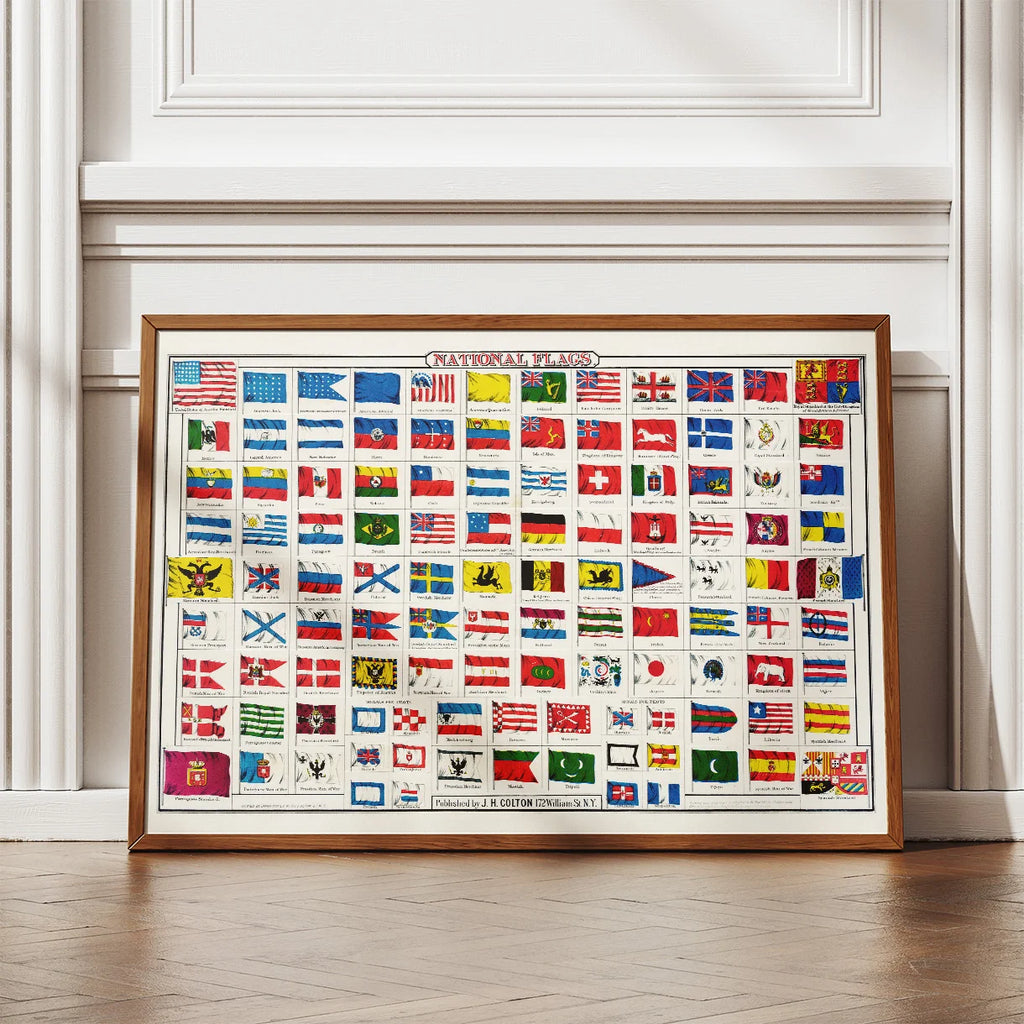 Verdens flag - Historisk planche med nationalflag – billede 2