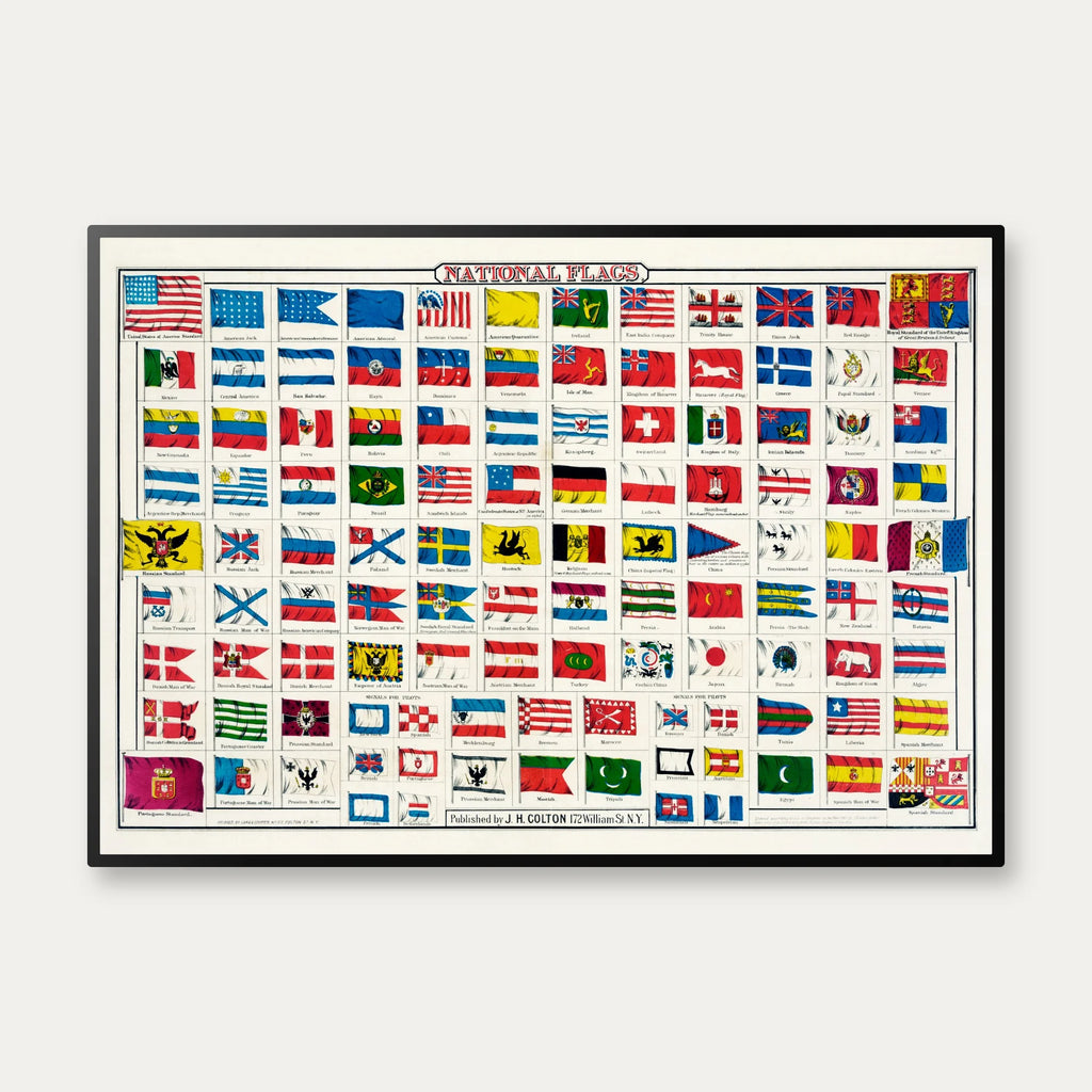 Verdens flag - Historisk planche med nationalflag – billede 1