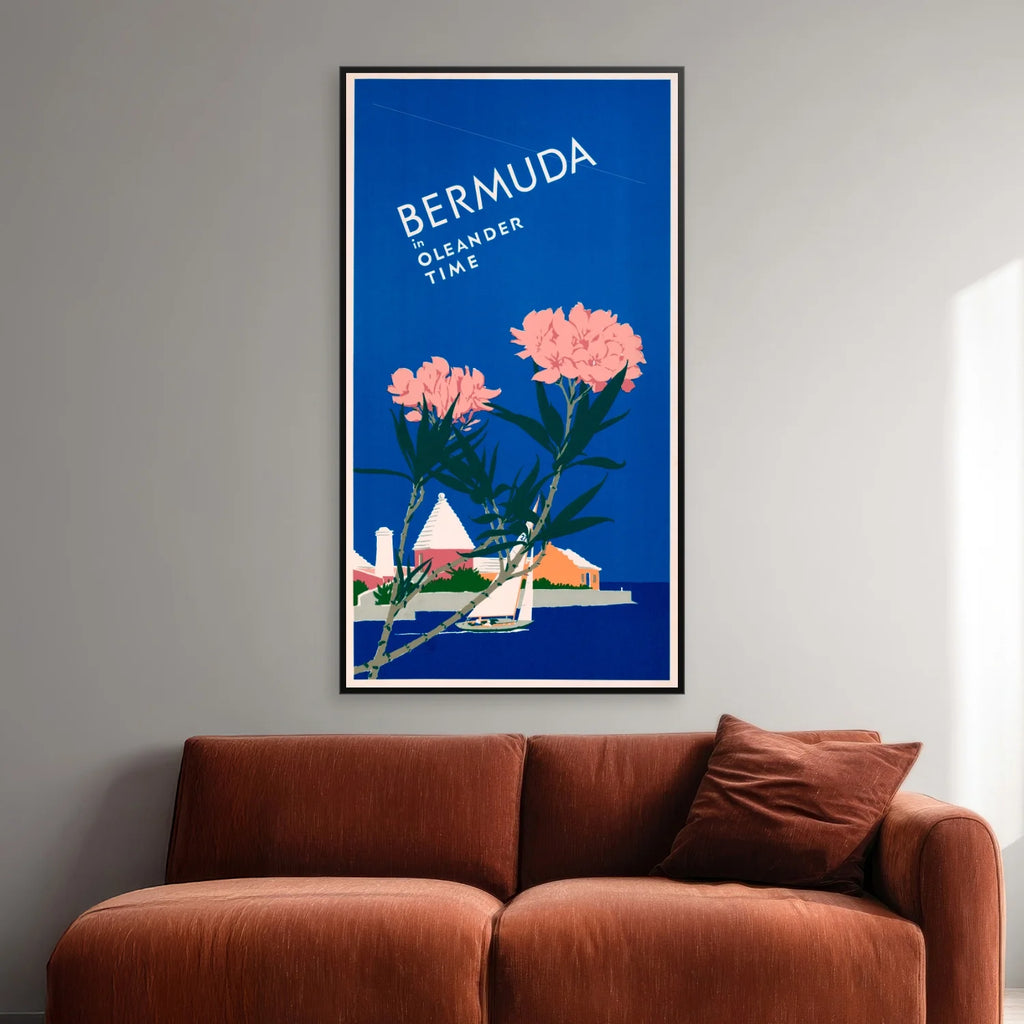 Bermuda i oleandertid - Rejseplakat fra 1952 - 44×80 cm – billede 2