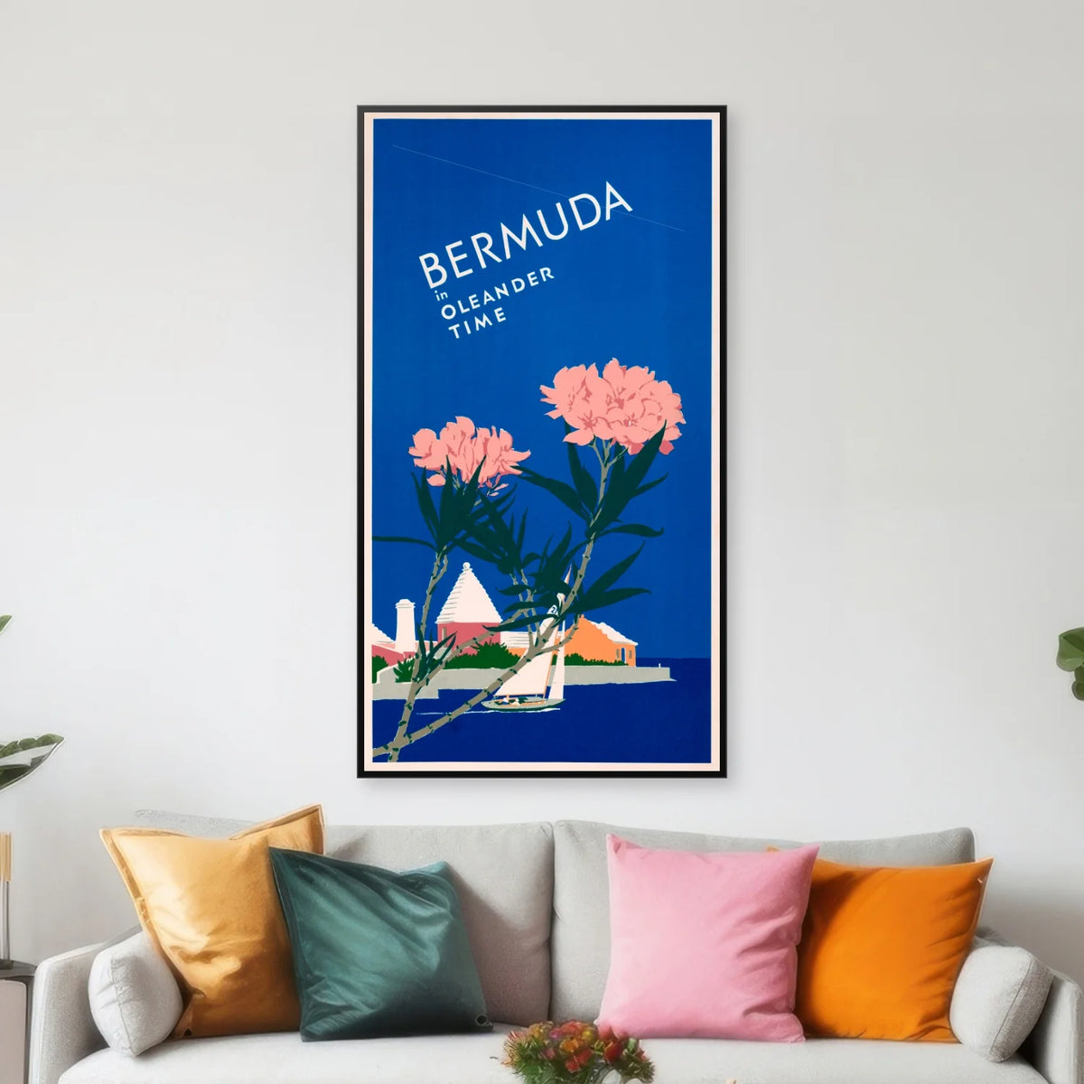 Bermuda i oleandertid - Rejseplakat fra 1952 - 44×80 cm – billede 3