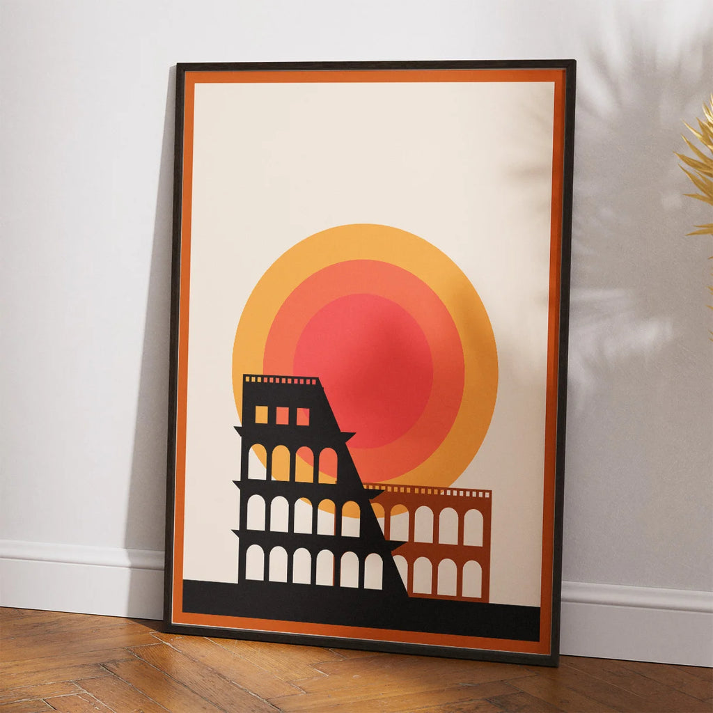 Colosseum ved solnedgang - Rejseplakat med Rom – billede 2