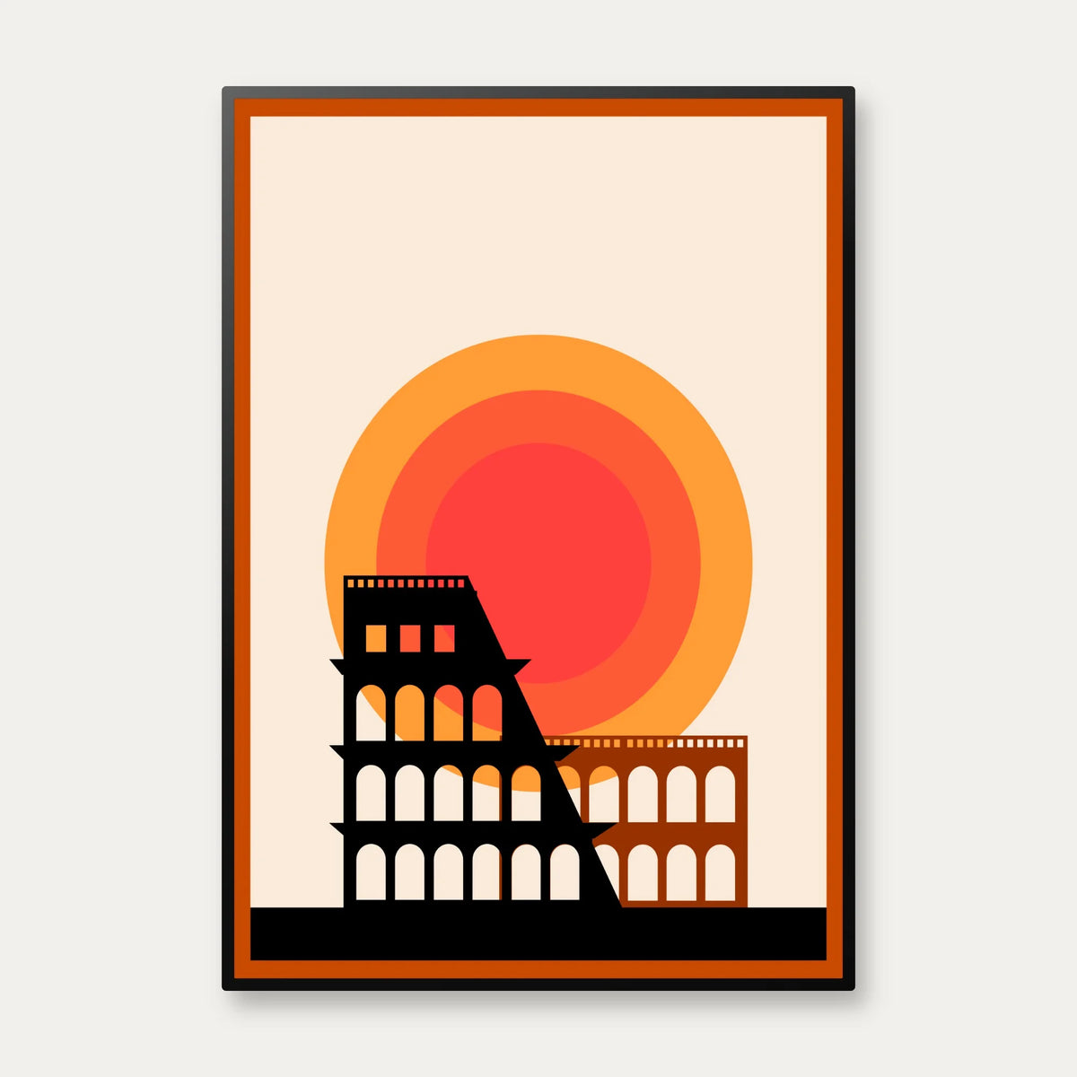 Colosseum ved solnedgang - Rejseplakat med Rom – billede 1
