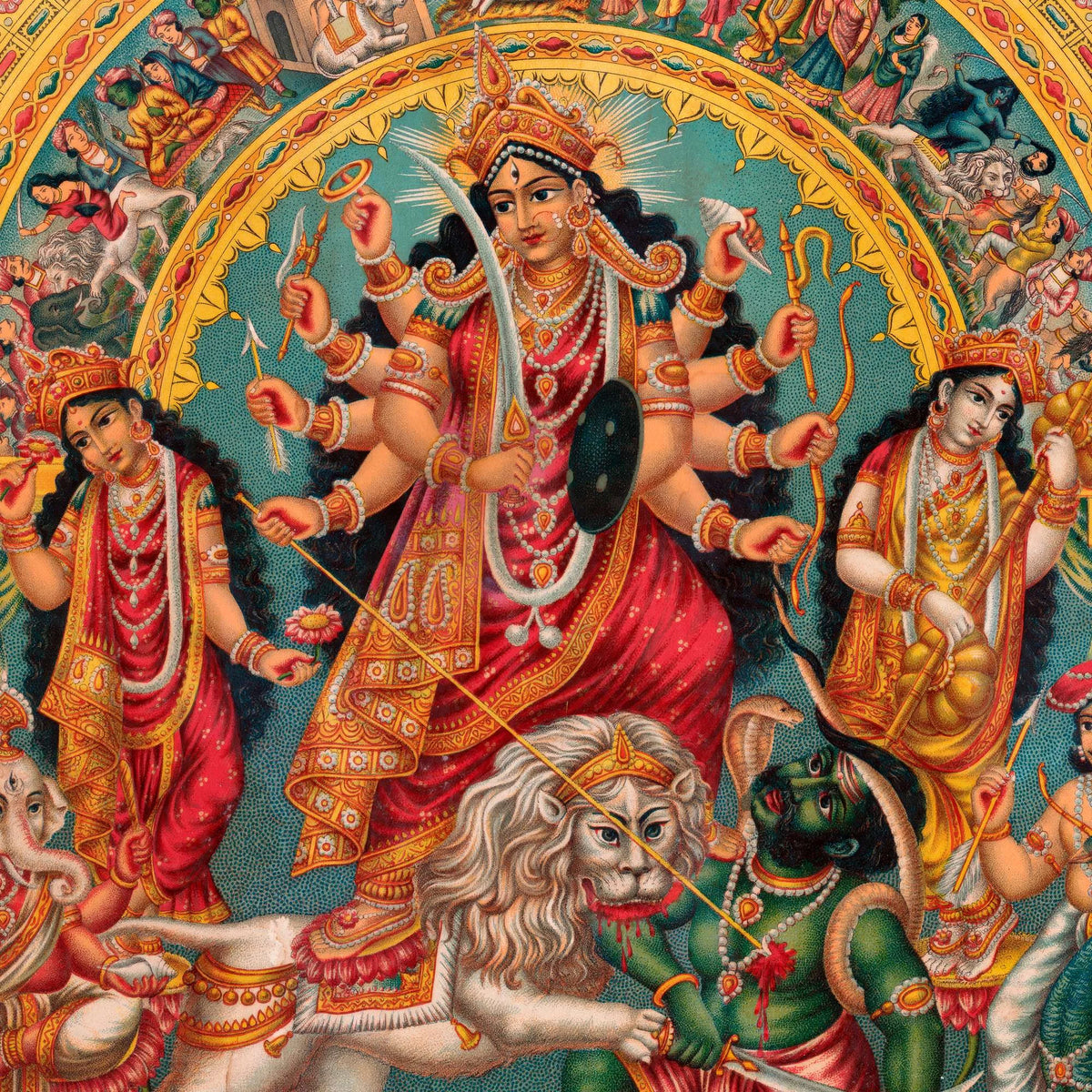 Gudinden Durga - Indisk religiøs kunst – billede 4