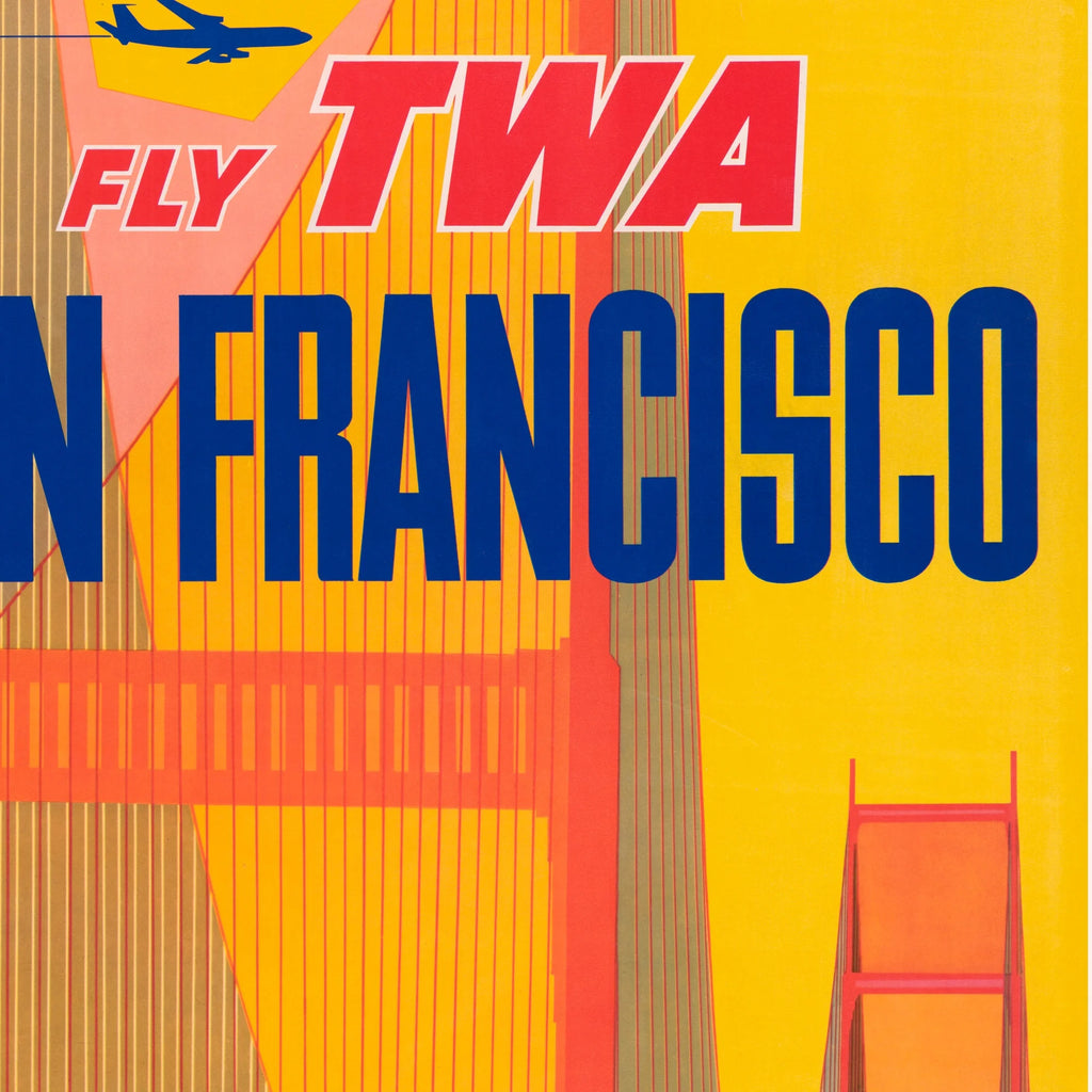 Fly TWA - San Francisco rejseplakat fra 1957 – billede 4