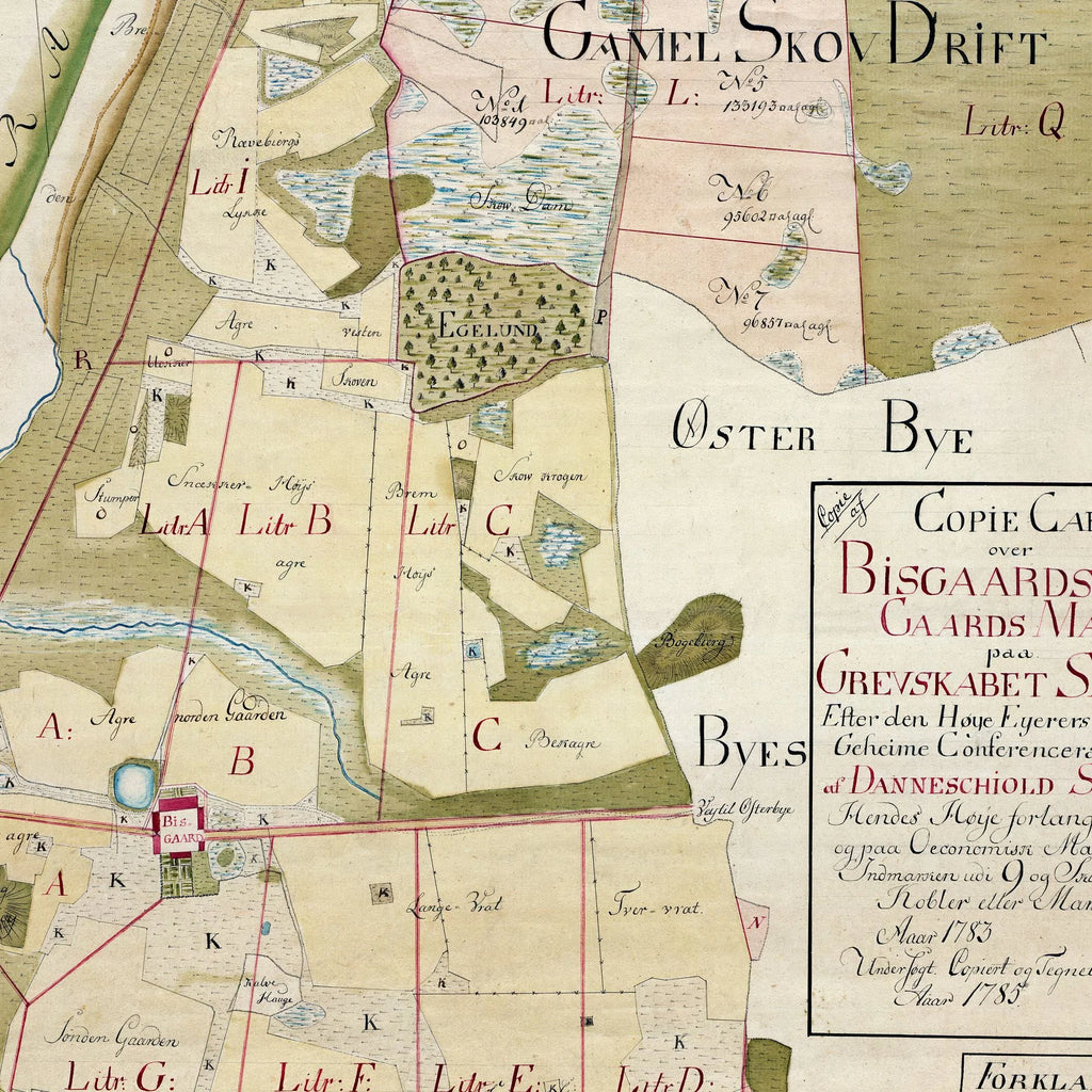 Bisgaards Hovedgaards på Samsø 1785. Plakat – billede 4