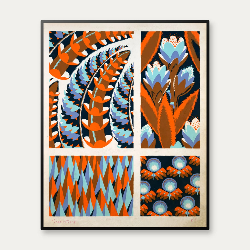 Fire plantekompositioner - Art Deco plakat fra 1928 - 65×80 cm – billede 1