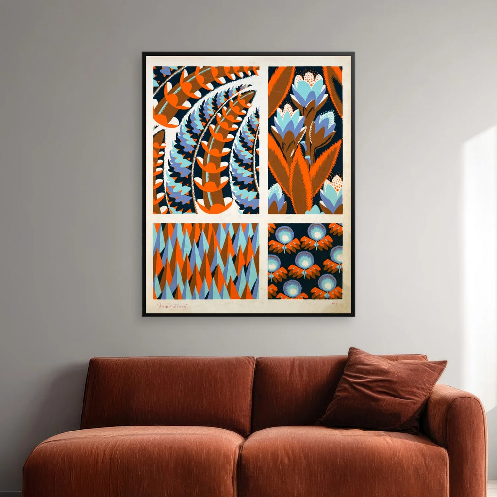 Fire plantekompositioner - Art Deco plakat fra 1928 - 65×80 cm – billede 2