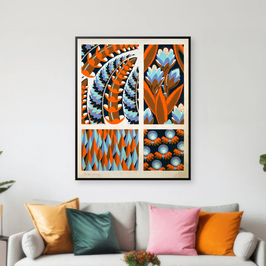 Fire plantekompositioner - Art Deco plakat fra 1928 - 65×80 cm – billede 3
