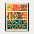 Ti geometriske og botaniske kompositioner - Art Deco plakat fra 1928 - 65×80 cm – billede 1