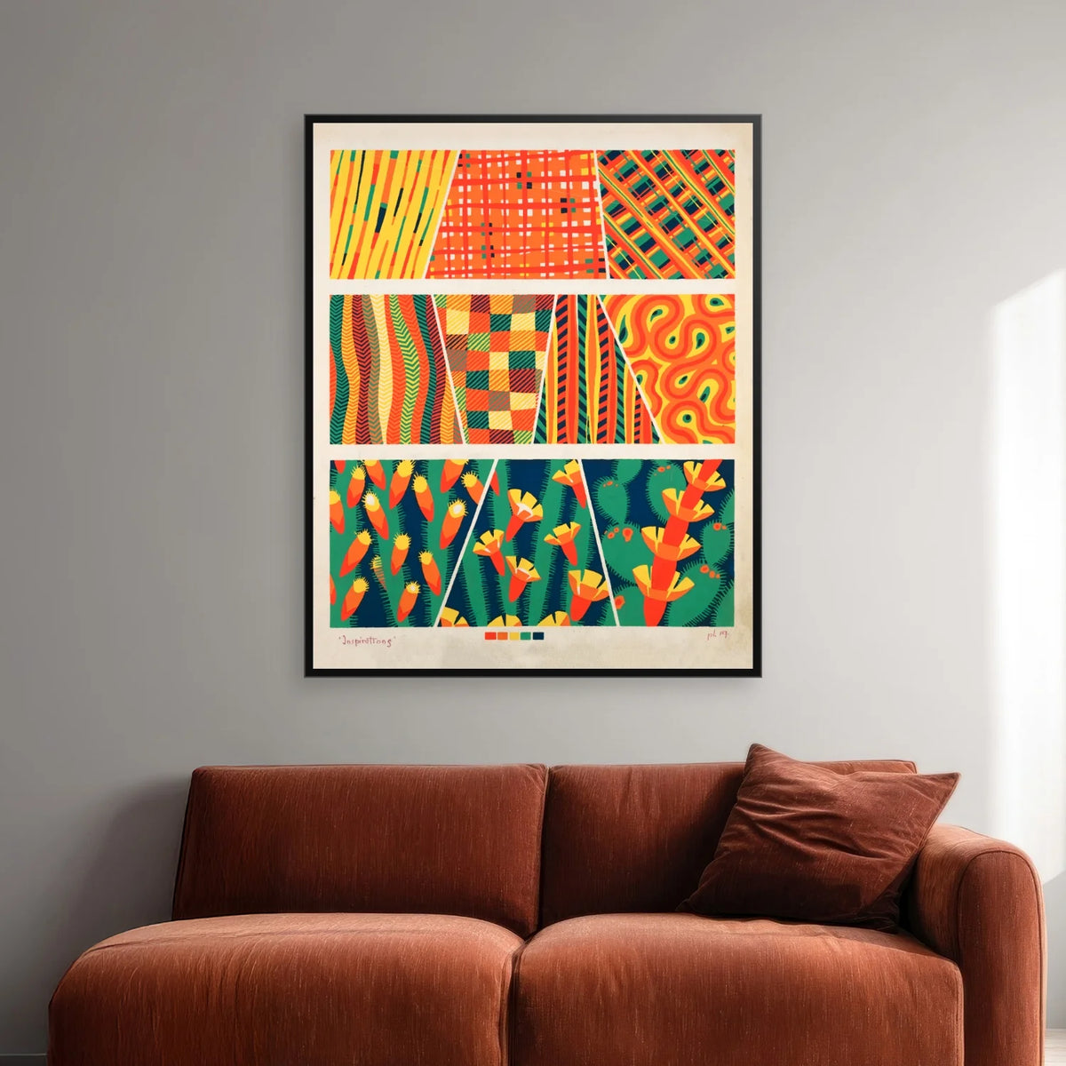 Ti geometriske og botaniske kompositioner - Art Deco plakat fra 1928 - 65×80 cm – billede 2