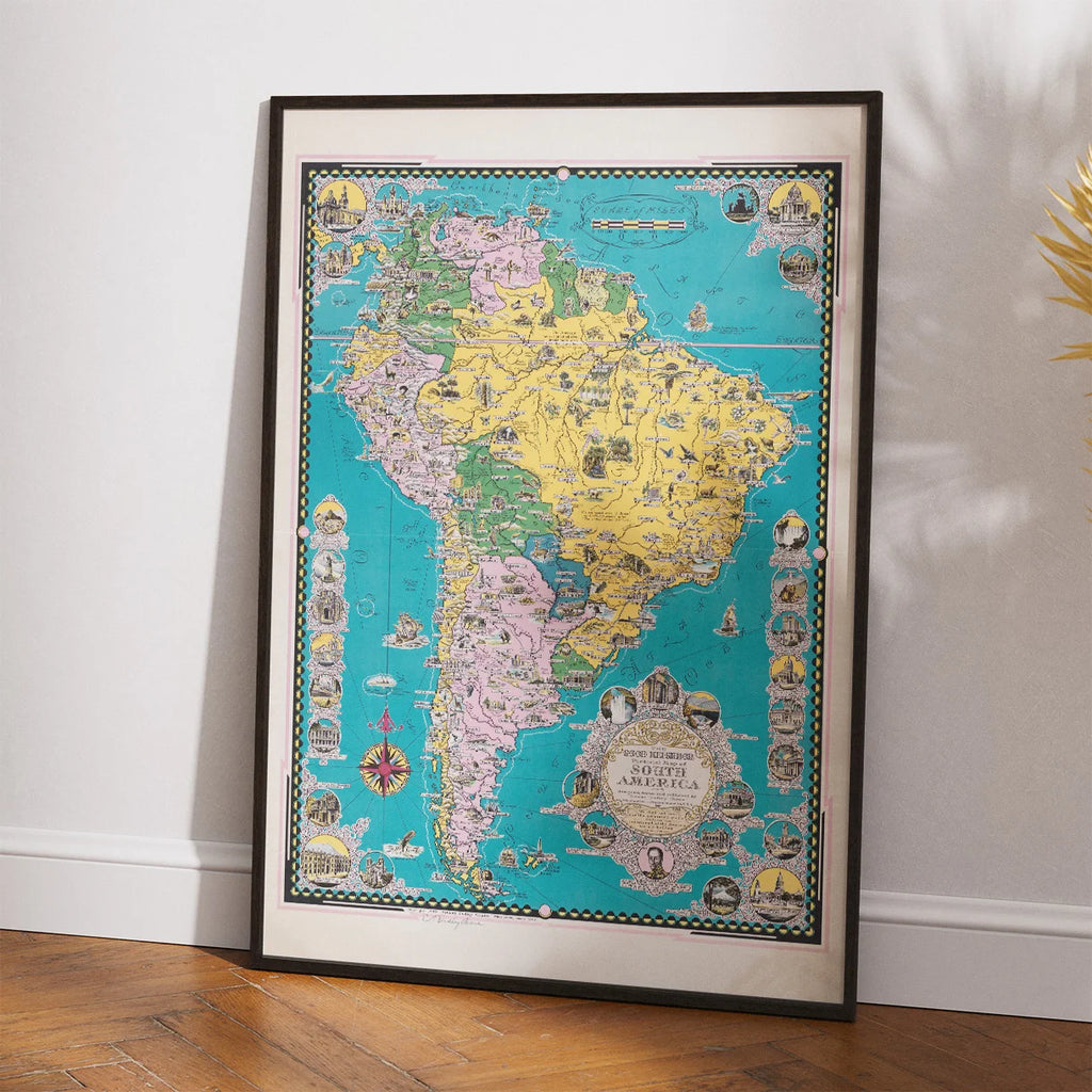 South America - Pictorial Map - Illustreret kort over Sydamerika – billede 2