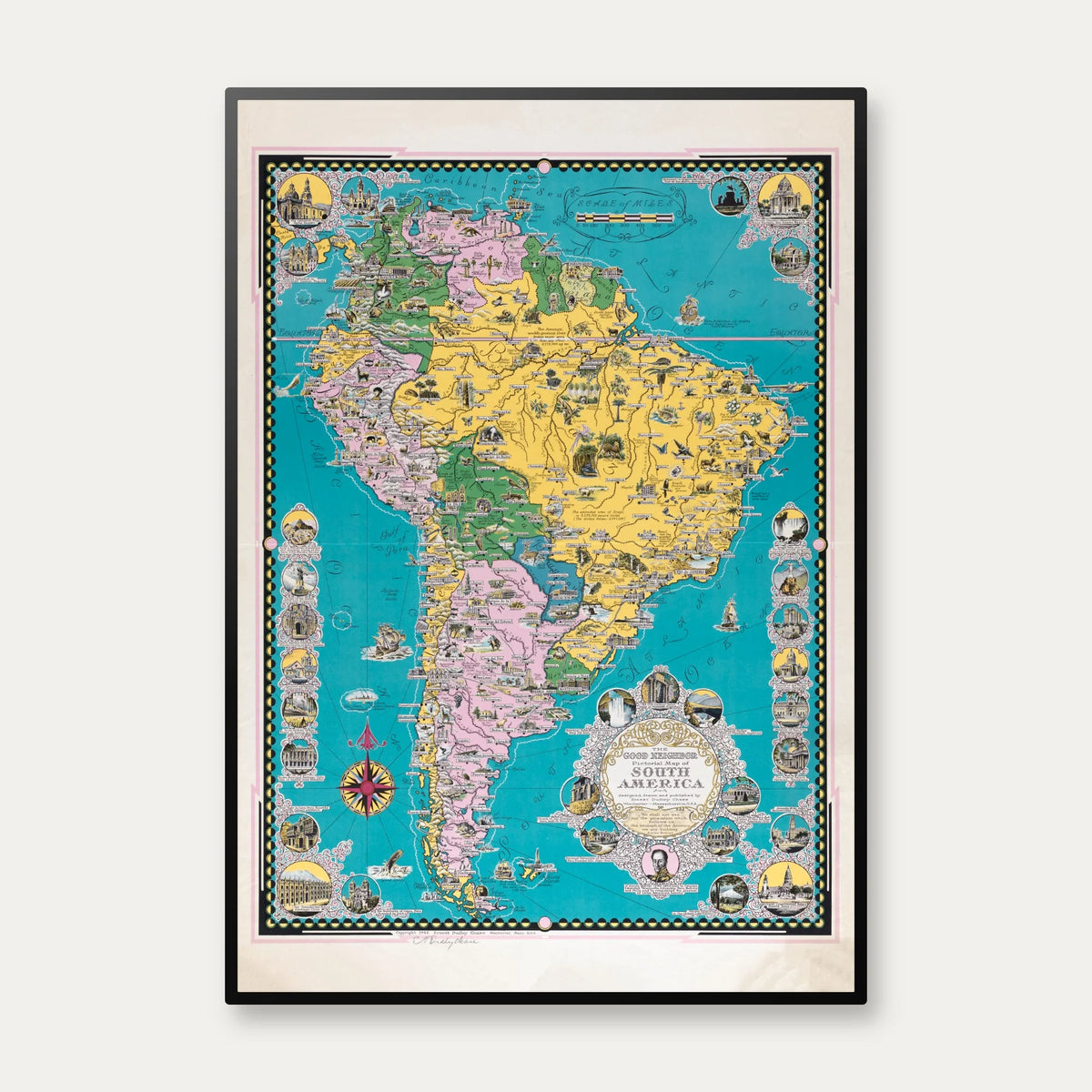 South America - Pictorial Map - Illustreret kort over Sydamerika – billede 1
