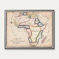 Afrika - Historisk kort over det afrikanske kontinent - 80×63 cm – billede 1