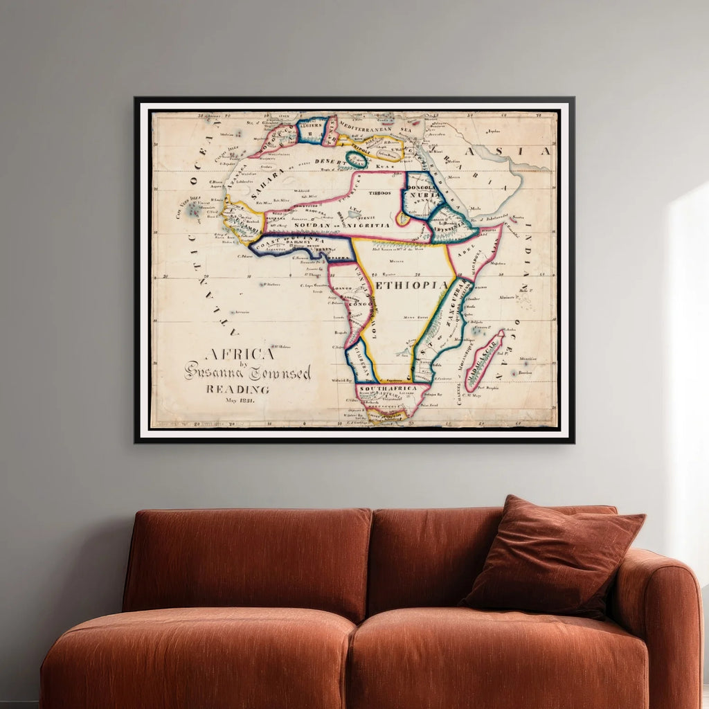 Afrika - Historisk kort over det afrikanske kontinent - 80×63 cm – billede 2
