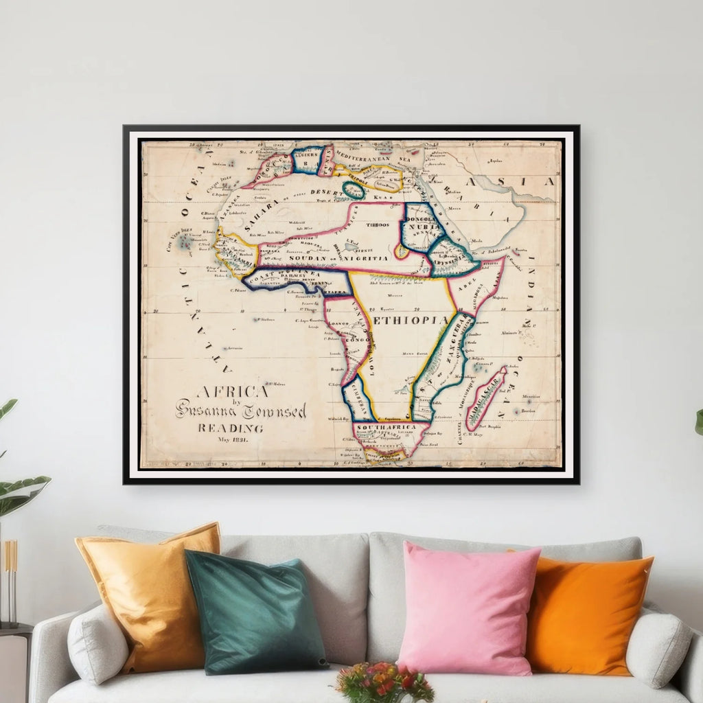 Afrika - Historisk kort over det afrikanske kontinent - 80×63 cm – billede 3