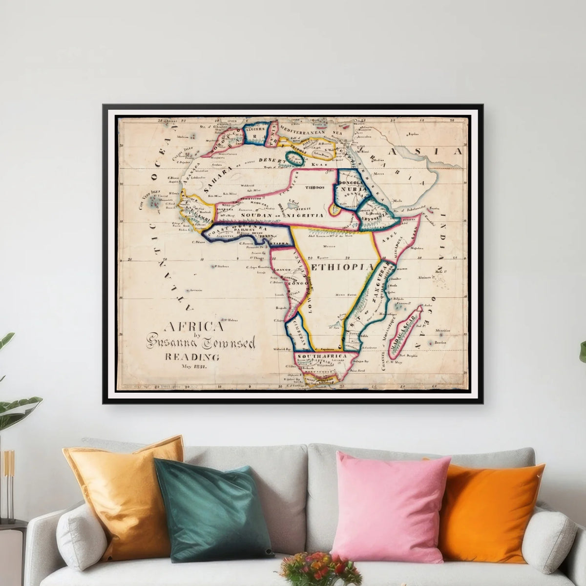 Afrika - Historisk kort over det afrikanske kontinent - 80×63 cm – billede 3