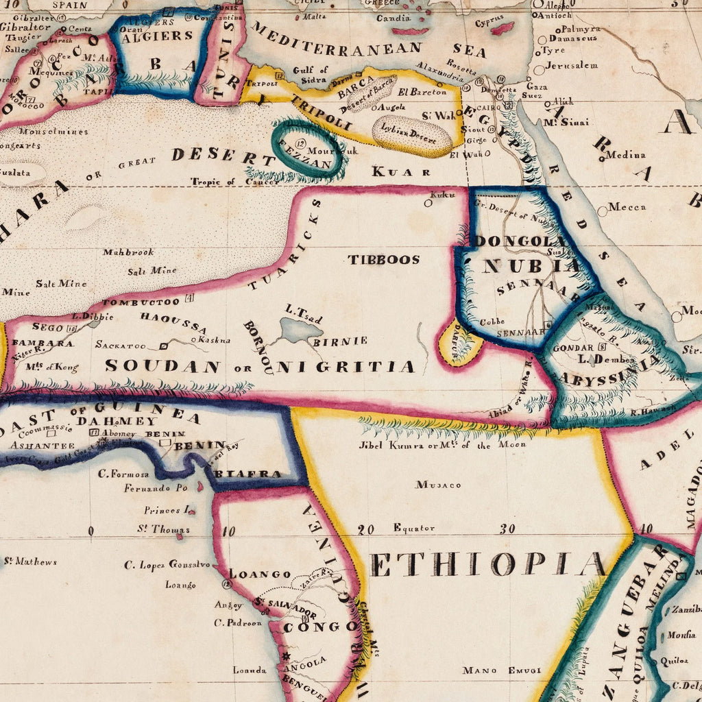 Afrika - Historisk kort over det afrikanske kontinent - 80×63 cm – billede 4