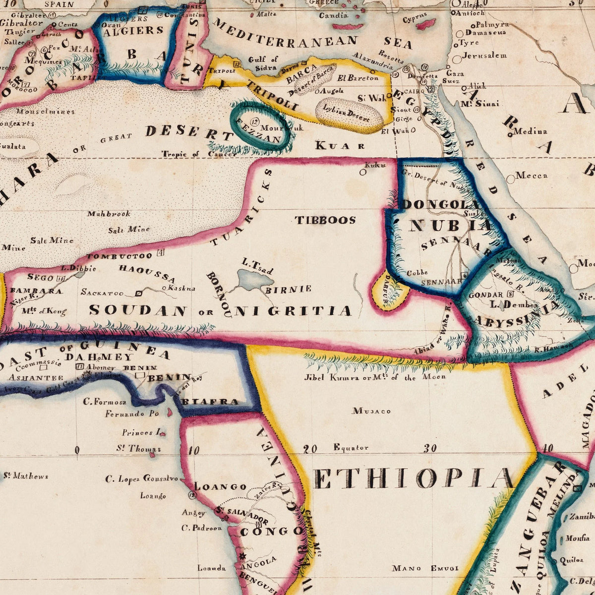 Afrika - Historisk kort over det afrikanske kontinent - 80×63 cm – billede 4