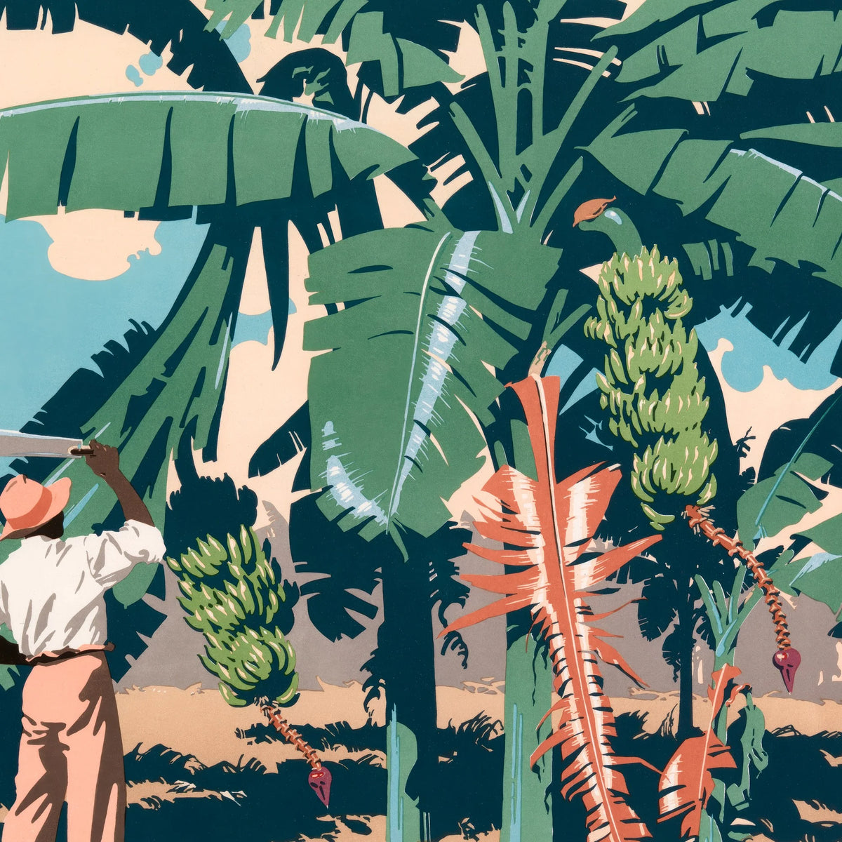 Bananhøst på Jamaica - Reklameplakat af Frank Newbould – billede 4