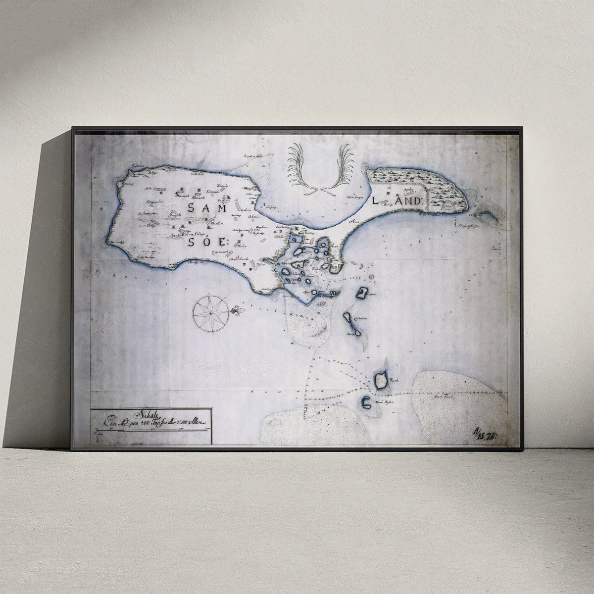 Samsø Land 1691 - Håndtegnet søkort – billede 3
