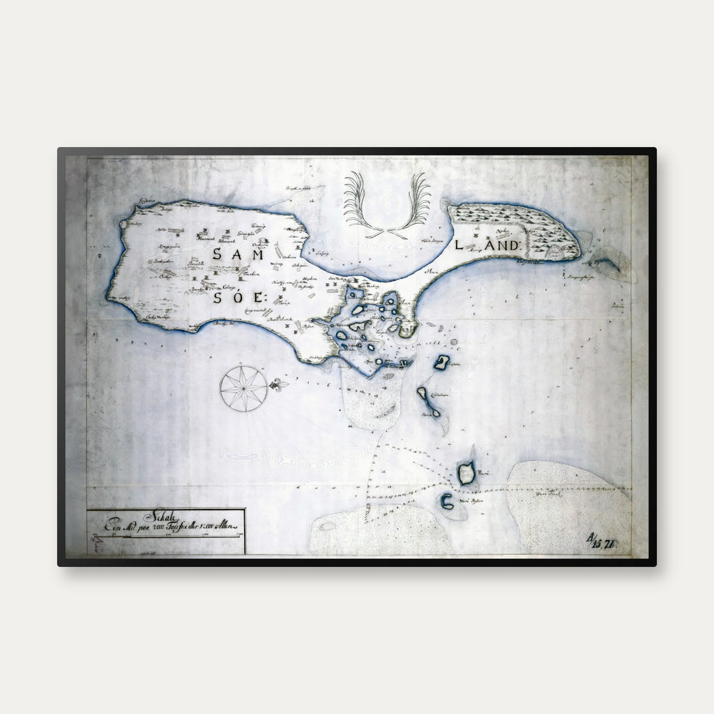 Samsø Land 1691 - Håndtegnet søkort – billede 1