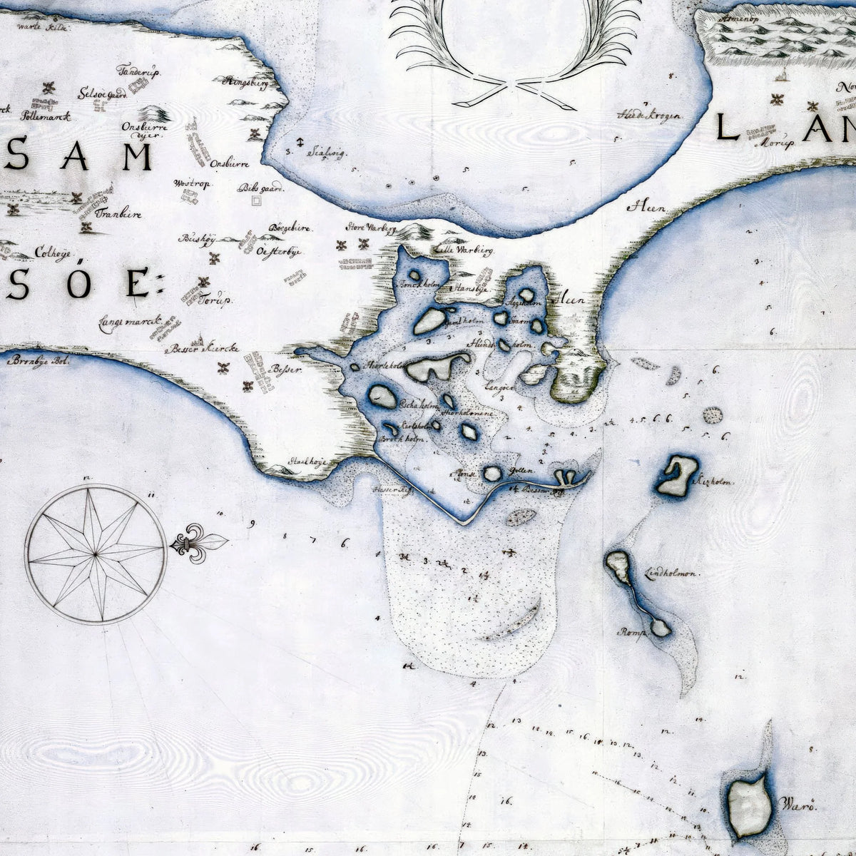 Samsø Land 1691 - Håndtegnet søkort – billede 4