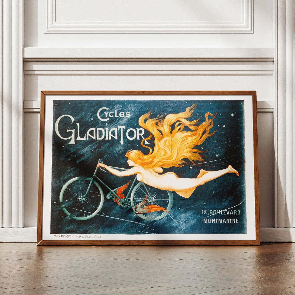 Cycles Gladiator - Fransk cykelplakat fra 1895 – billede 2