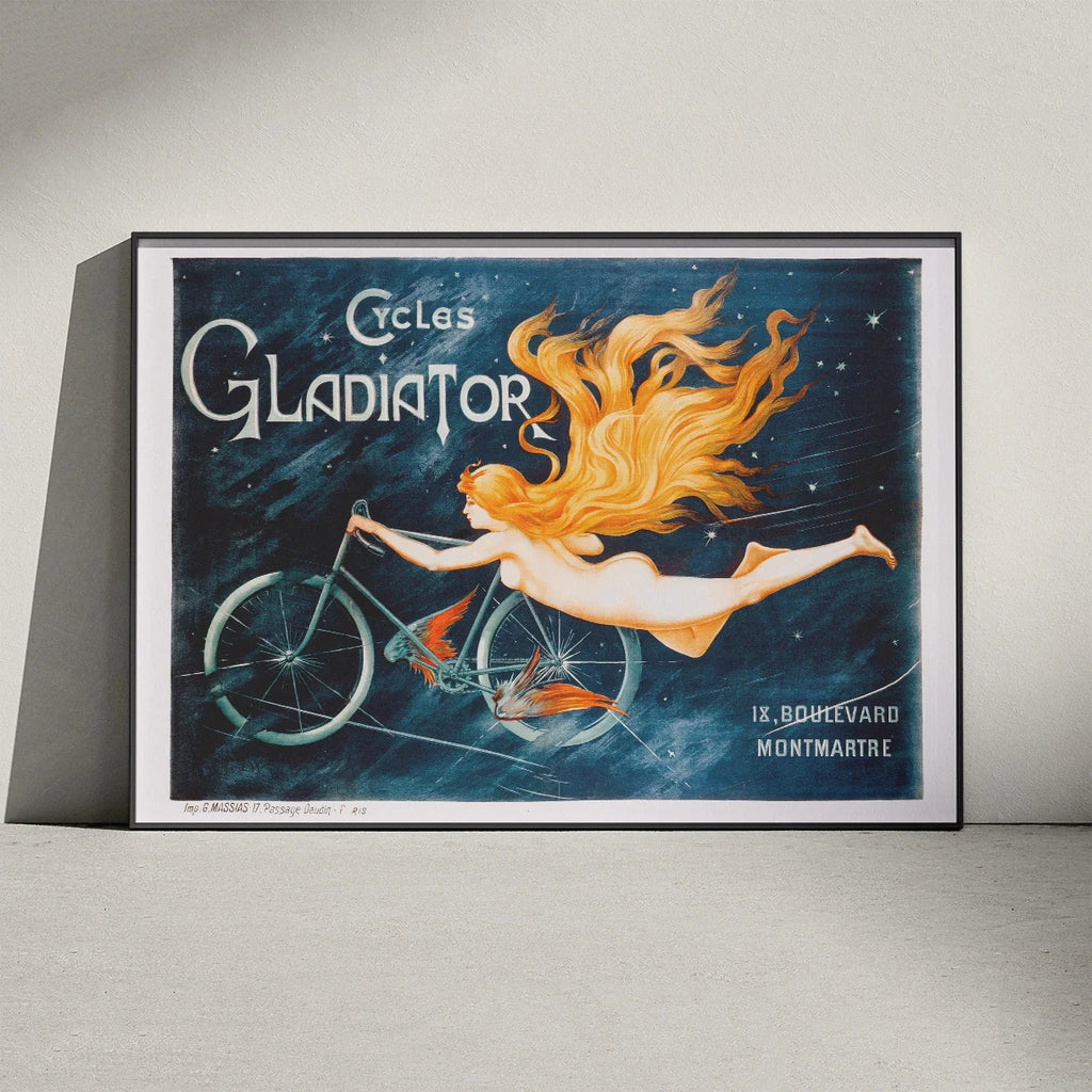 Cycles Gladiator - Fransk cykelplakat fra 1895 – billede 3