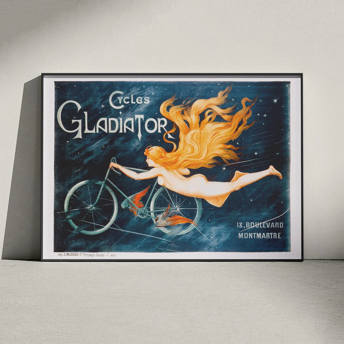 Cycles Gladiator - Fransk cykelplakat fra 1895 – billede 3