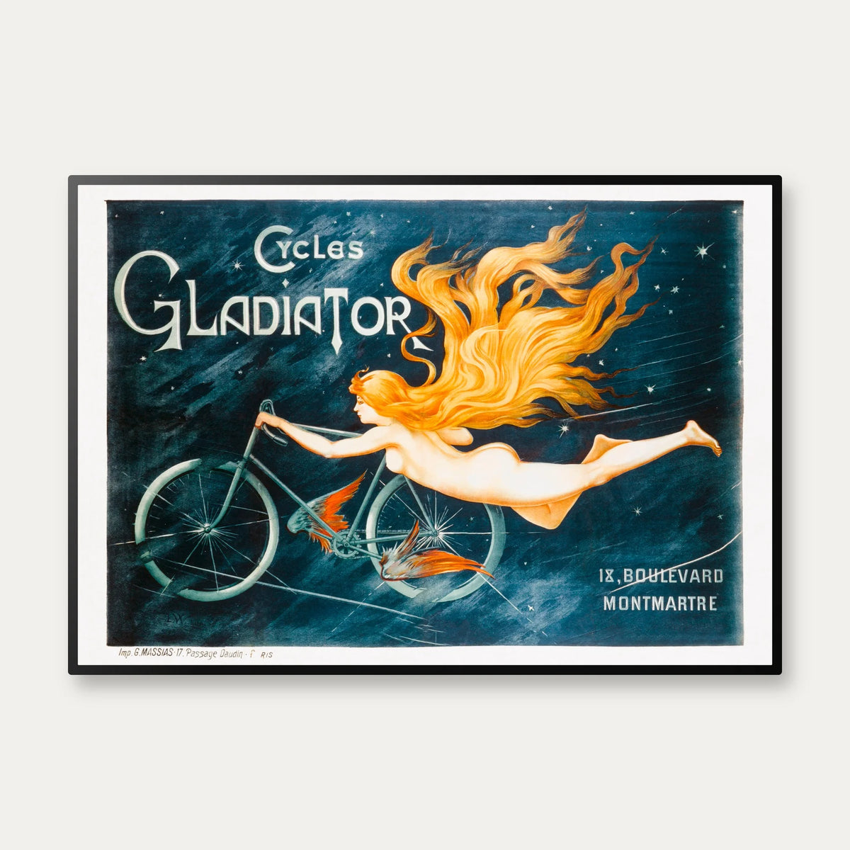 Cycles Gladiator - Fransk cykelplakat fra 1895 – billede 1