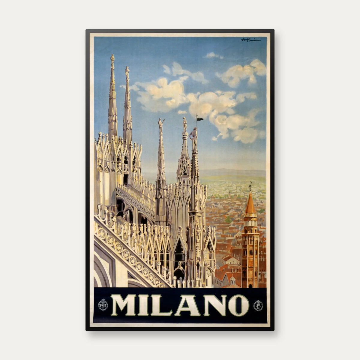 Milano - Italiensk rejseplakat - 50×80 cm – billede 1