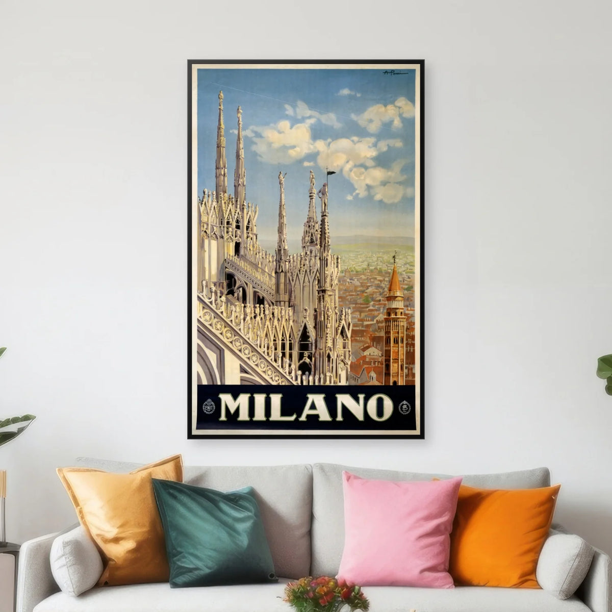 Milano - Italiensk rejseplakat - 50×80 cm – billede 3