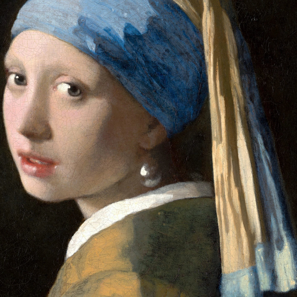 Pige med perleørering 1665 - Maleri af Johannes Vermeer – billede 4